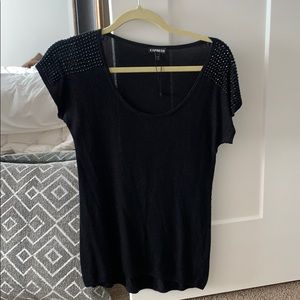 Express shirt with bedazzled shoulders
